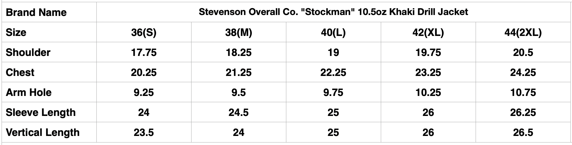 Stevenson Overall Co. "Stockman" Cowboy Jacket (Khaki Drill)