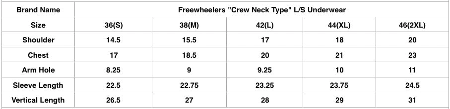 Freewheelers "Crew Neck Type" L/S Underwear (Fade Navy)