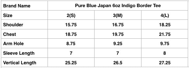 Pure Blue Japan 6oz Indigo Border Tee (Blue)