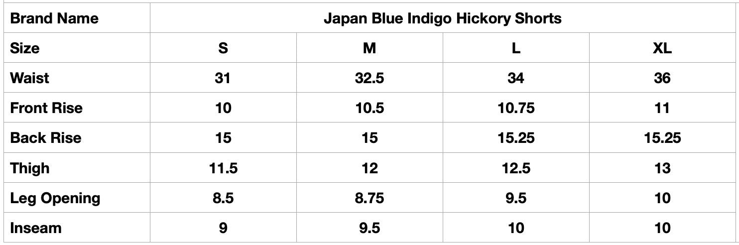 Japan Blue Indigo Hickory Shorts