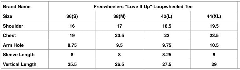Freewheelers "Love It Up" Loopwheeled Tee (Black)