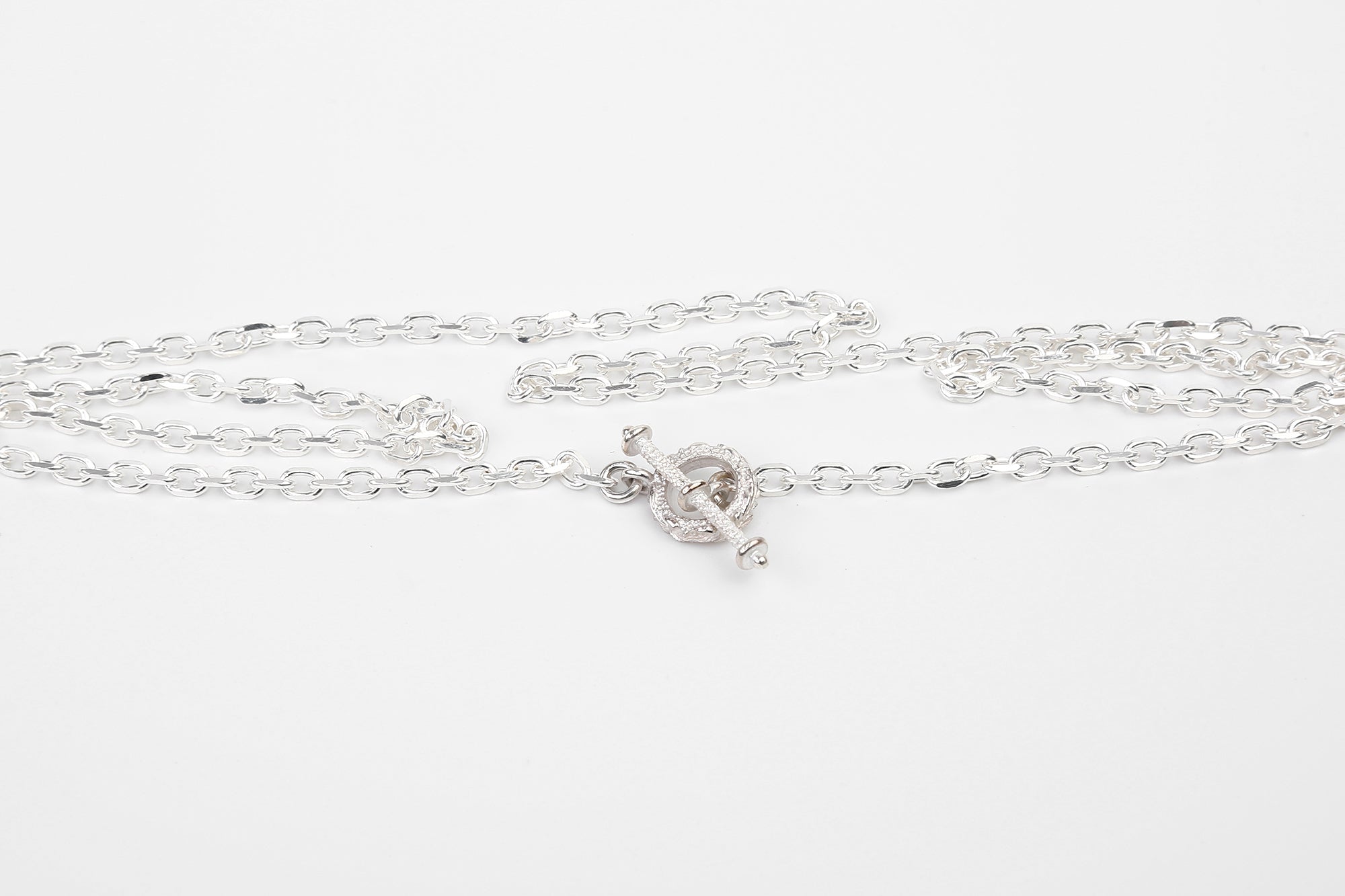 Legend Small Silver Necklace With "Flora" T-Bar