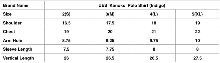 UES 'Kanoko' Polo Shirt (Indigo)