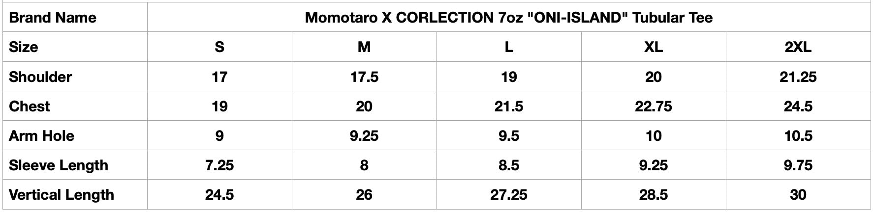 Momotaro X CORLECTION 7oz "ONI-ISLAND" Tubular Tee (Black)