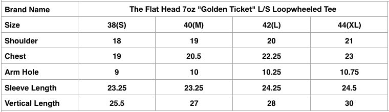 The Flat Head 7oz "Golden Ticket" L/S Loopwheeled Tee (Dark Sakura)