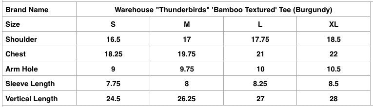 Warehouse "Thunderbirds" 'Bamboo Textured' Tee (Burgundy)