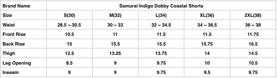 Samurai Indigo Dobby Coastal Shorts