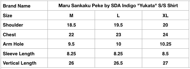 Maru Sankaku Peke by SDA Indigo "Yukata" S/S Open Collar Shirt (4 Different Designs)