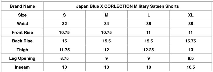 Japan Blue X CORLECTION Military Sateen Shorts (Dark Navy)
