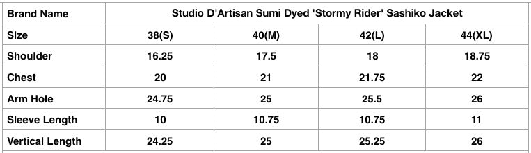 Studio D'Artisan Sumi Dyed 'Stormy Rider' Sashiko Jacket