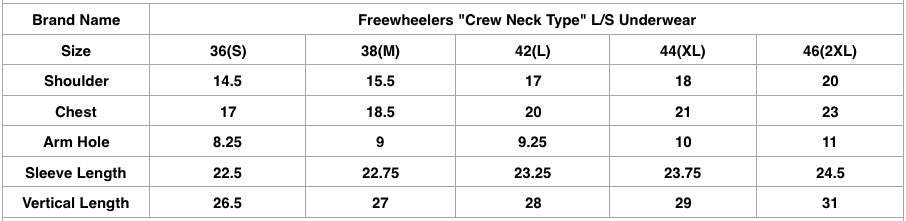 Freewheelers "Crew Neck Type" L/S Underwear (Oatmeal)