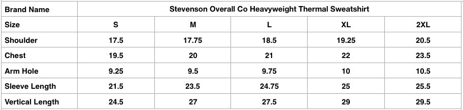 Stevenson Overall Co. Heavyweight Thermal Sweatshirt (Brown)