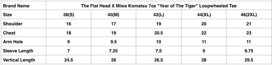 The Flat Head X Miwa Komatsu 7oz "Year of The Tiger" Loopwheeled Tee