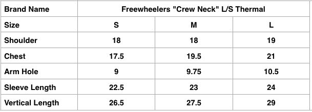 Freewheelers "Crew Neck" L/S Thermal (Black X Silver Grey)