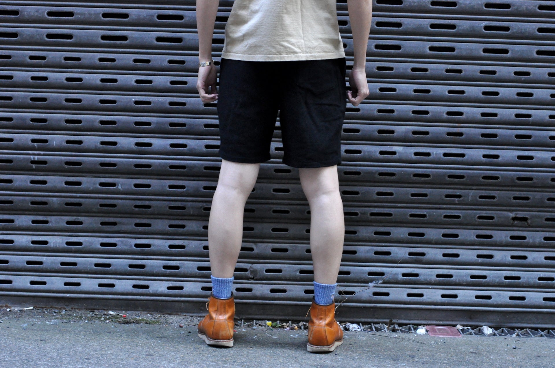 Japan Blue Medium Weight Tartan Flannel Shorts (Pure Black)