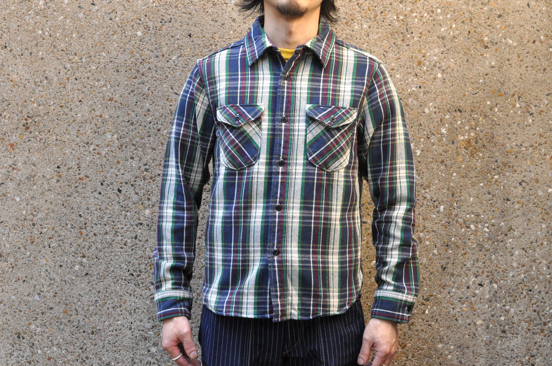 UES 14oz Heavyweight Selvage Flannel Workshirt (Peacock Green)