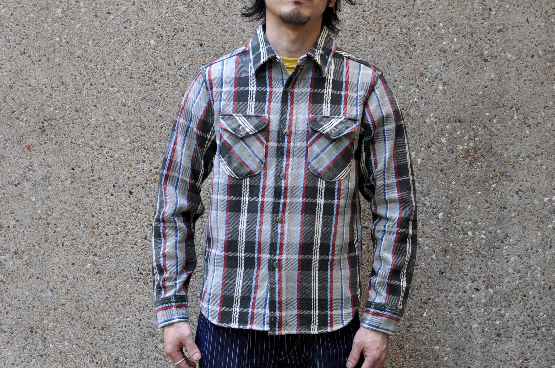 UES 14oz Heavyweight Selvage Flannel Workshirt (Ash Grey)