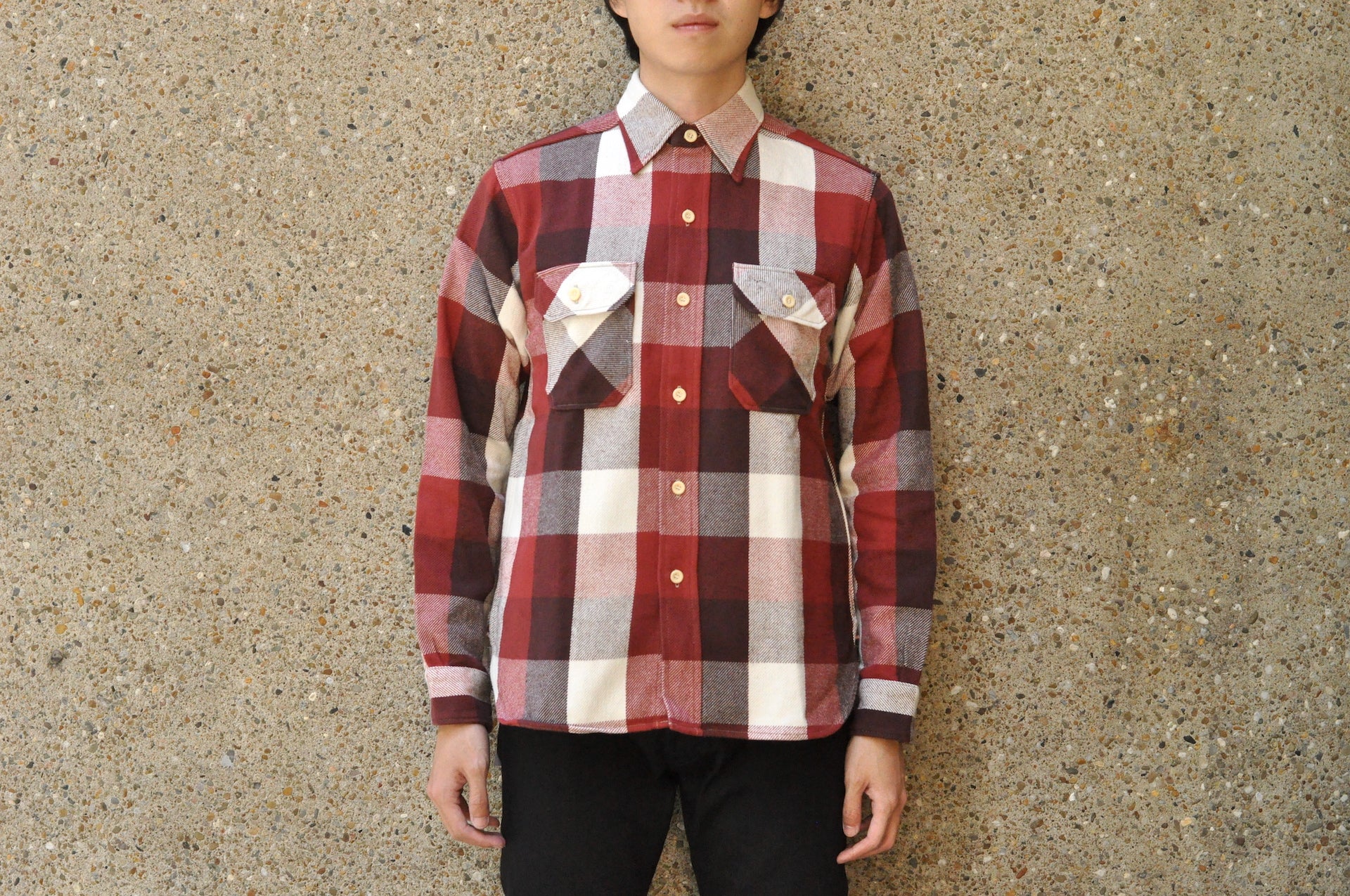 Warehouse 11oz Type D Selvage Flannel Workshirt (Cherry Red)