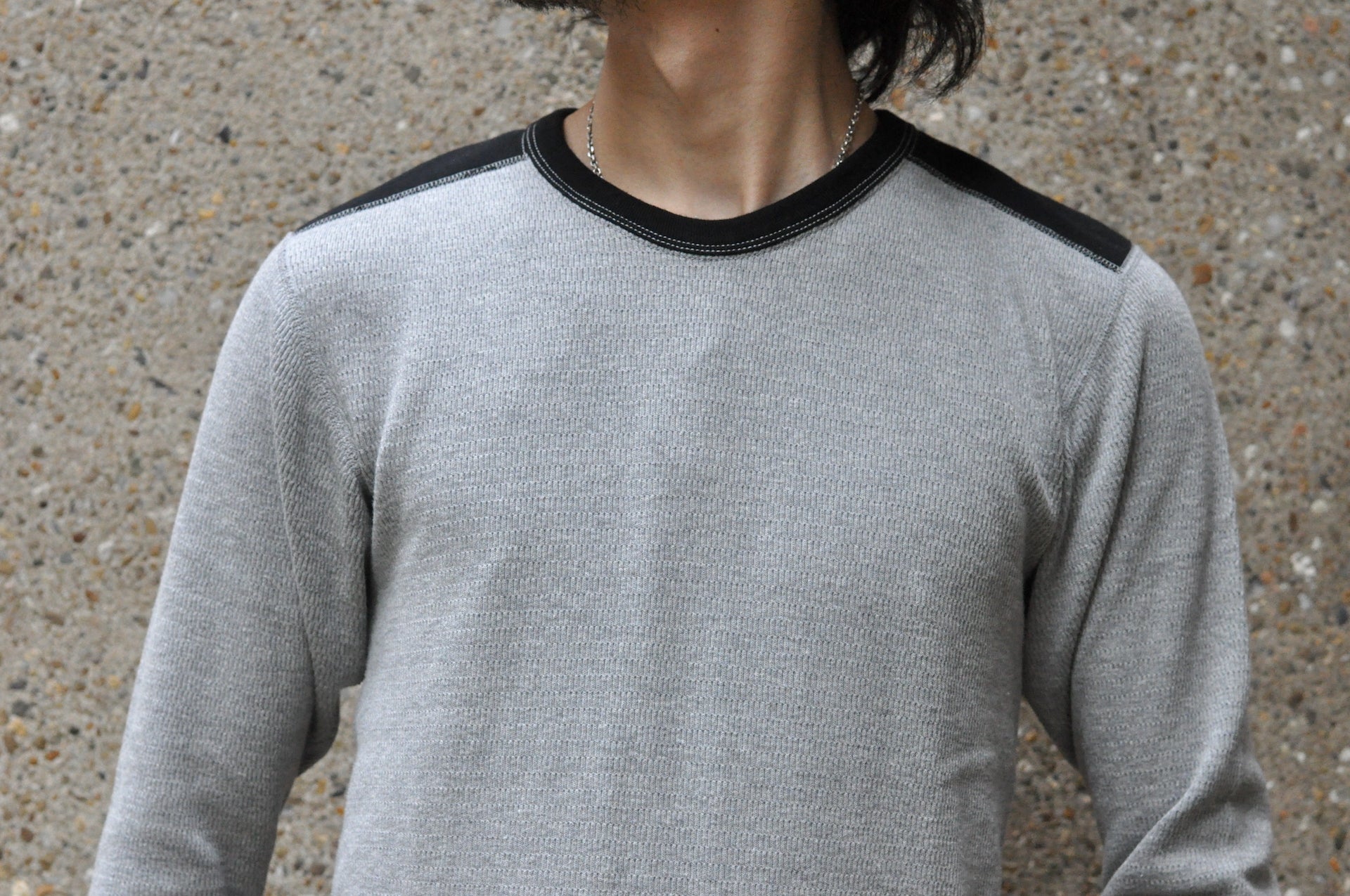 The Flat Head "Panneled" L/S Thermal Shirt (Grey X Black)