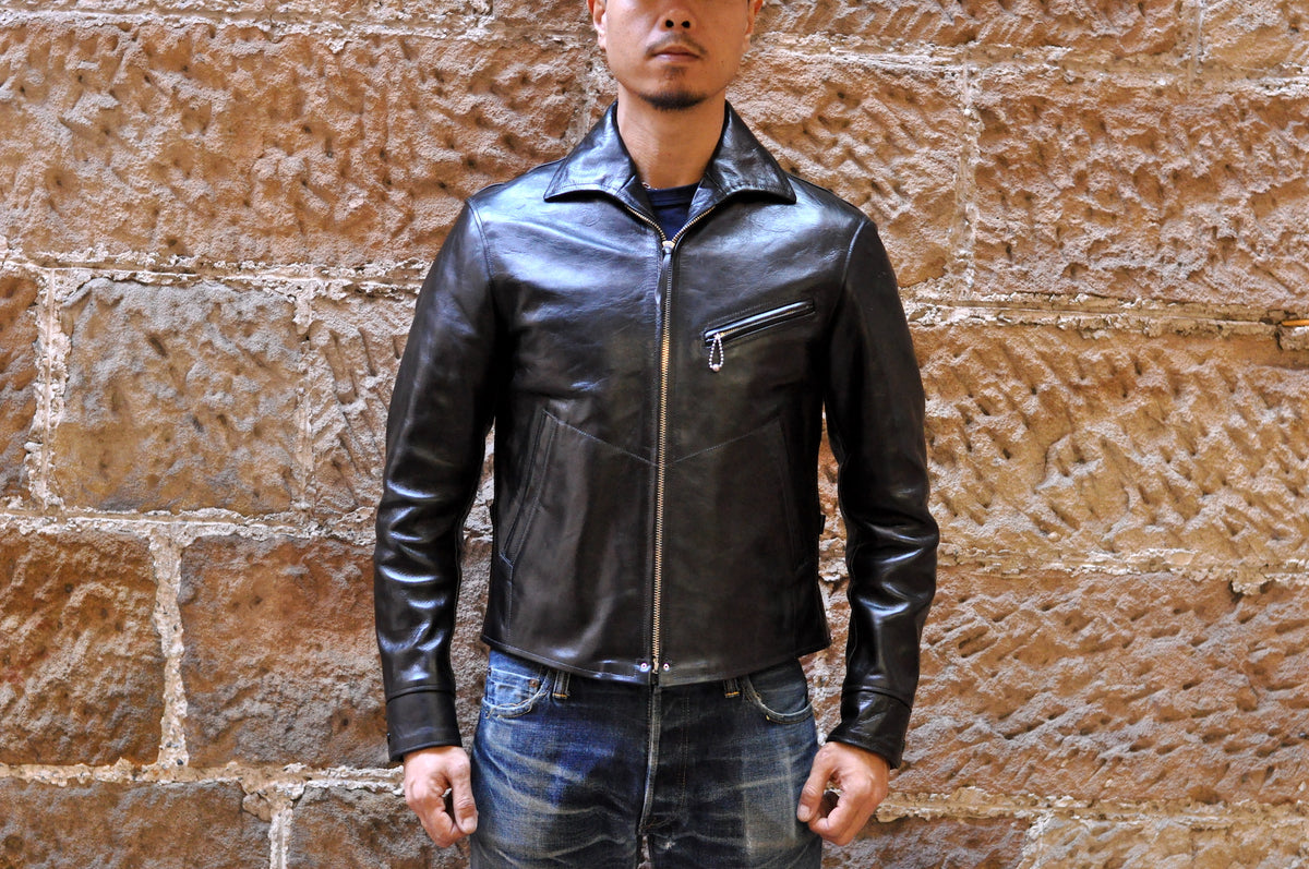 Lewis Leathers Black Horsehide Corsair 60T (Tight fit) - CORLECTION