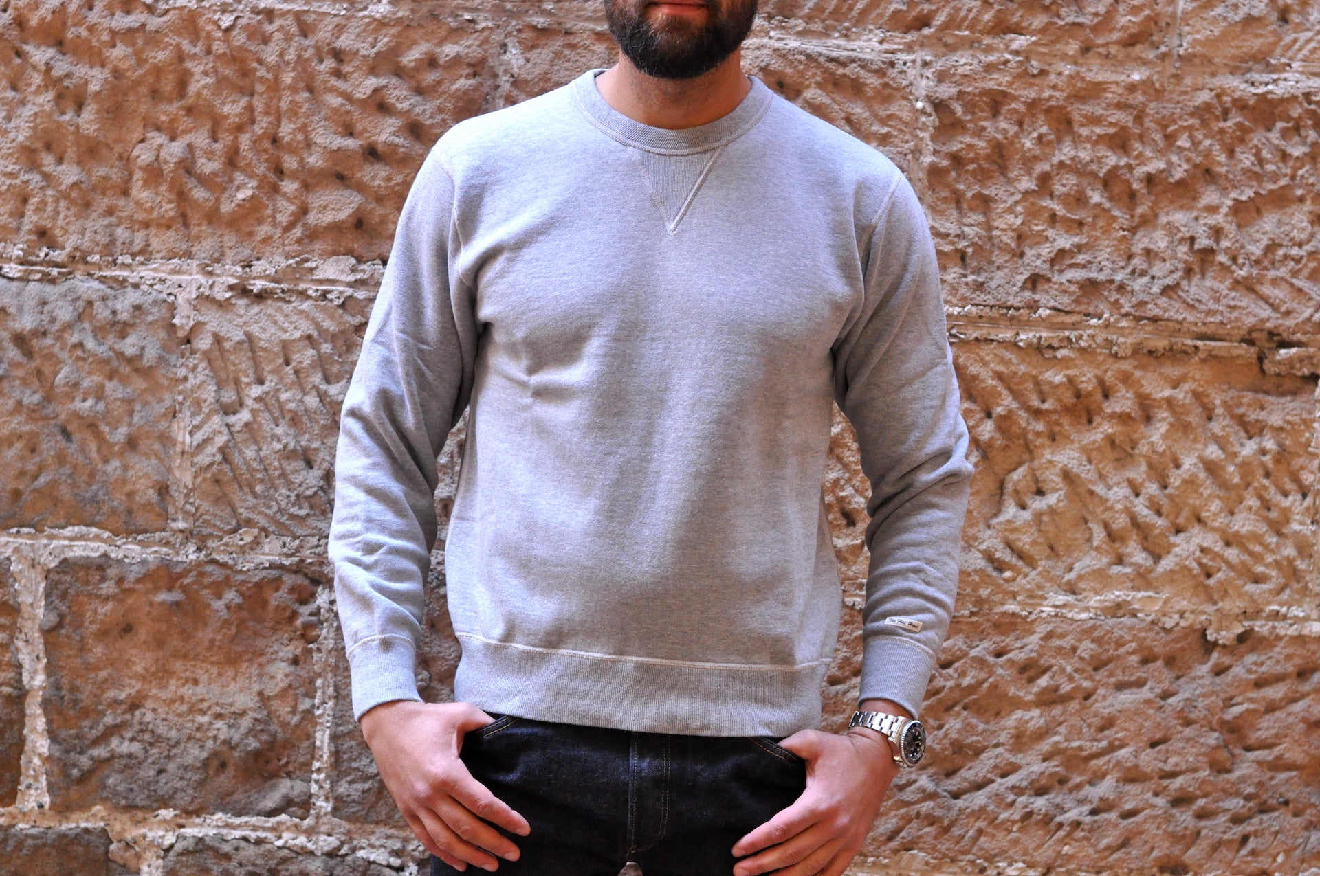 The Flat Head 11oz Loopwheeled Sweatshirt (Heather Grey)