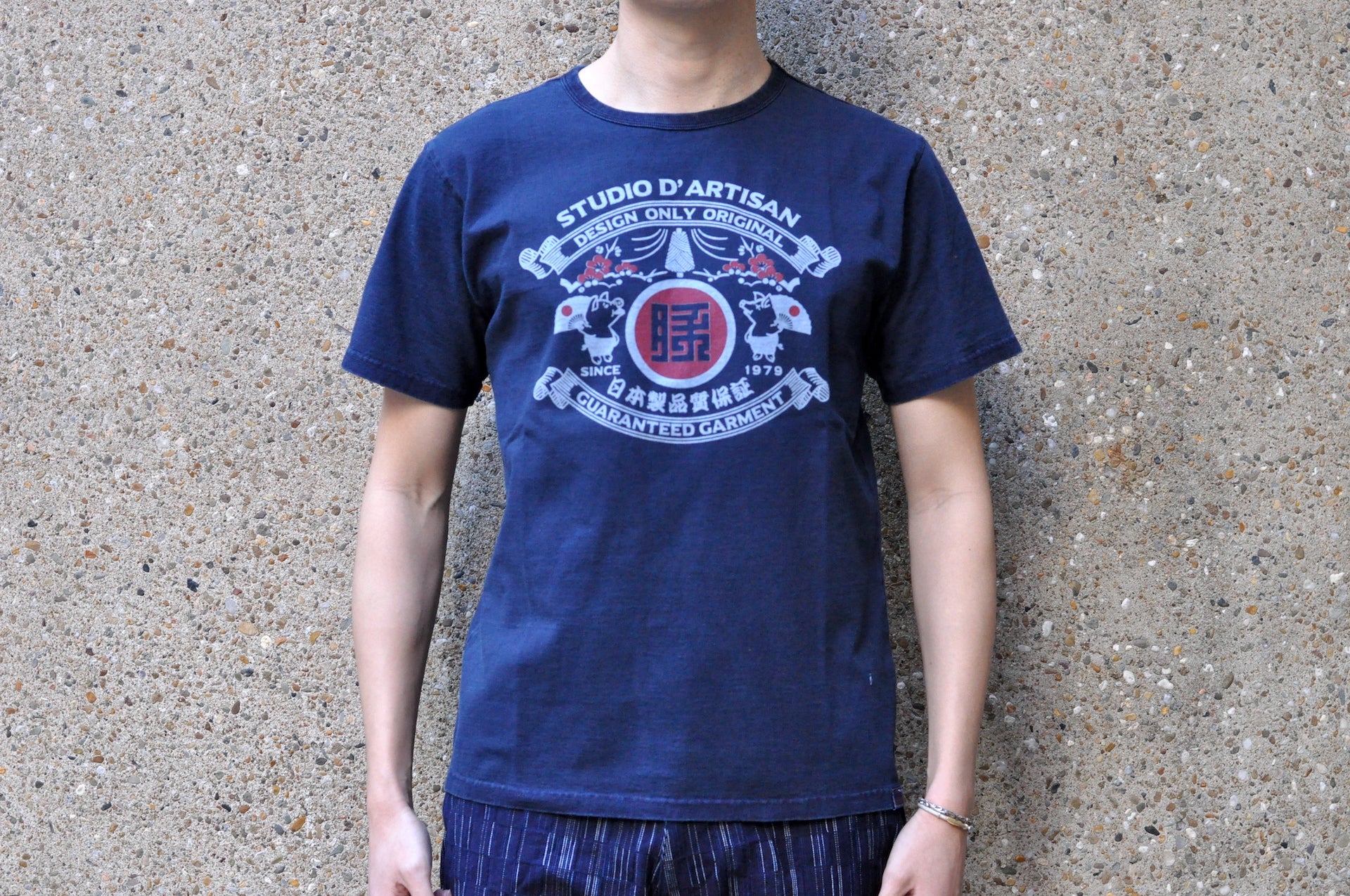 Studio D'Artisan "Celebration Day" Natural Indigo Dyed Tee