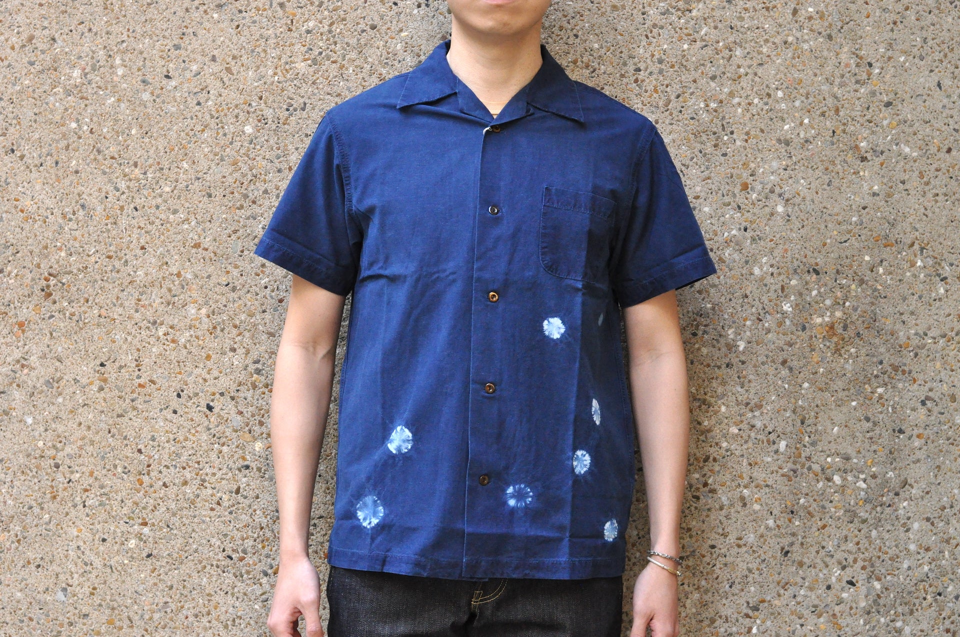 Studio D'Artisan Natural Indigo "Mountain.Fuji" S/S Hawaii Shirt