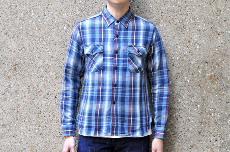 Studio D'Artisan 8oz 'All-Season' Indigo Flannel Workshirt