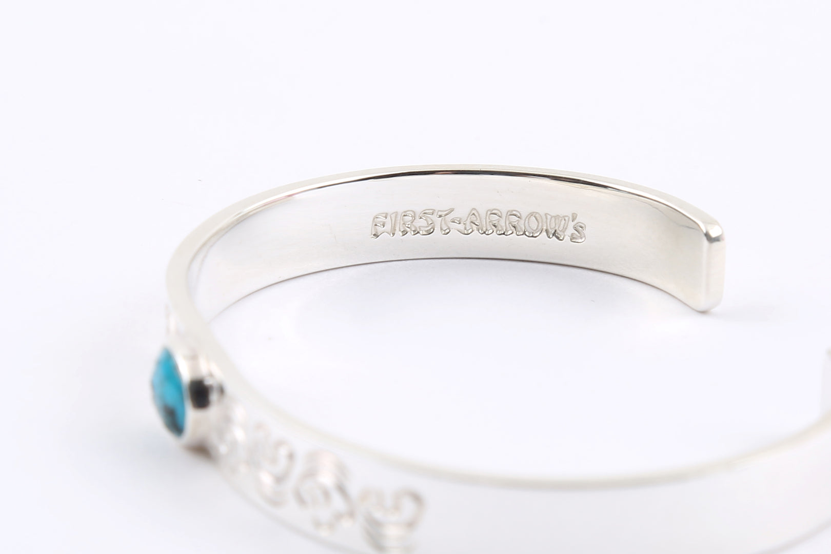 First Arrow's 8mm Arabesque Bangle with Turquoise