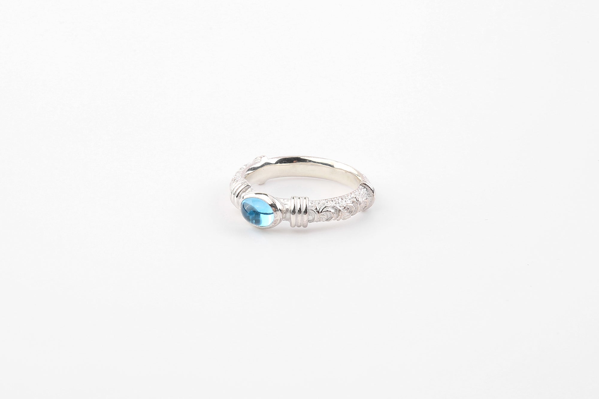 Legend Size Small "Anti-Ghost" Ring with Blue Topaz