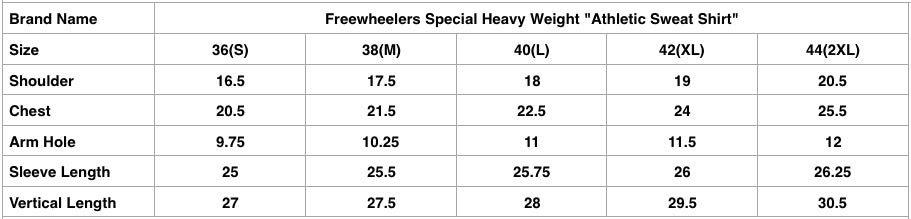 Freewheelers Special Heavy Weight "Athletic Sweat Shirt" (Jet Black X Dark Crimson)