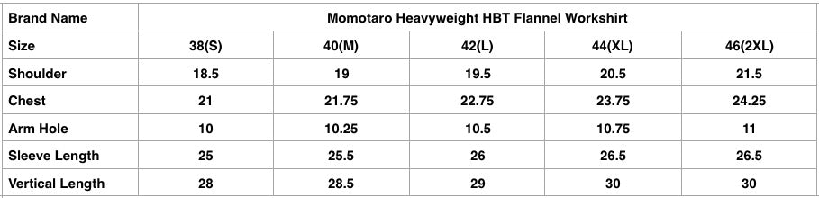 Momotaro Heavyweight HBT Flannel Workshirt (Red)
