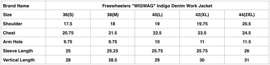 Freewheelers "WIGWAG" Indigo Denim Work Jacket