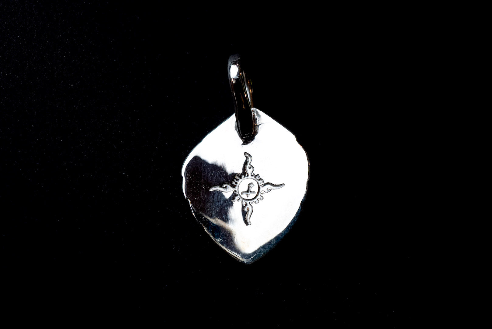 First Arrow's Silver Large Size "Heart Feather" Pendant (P-266)