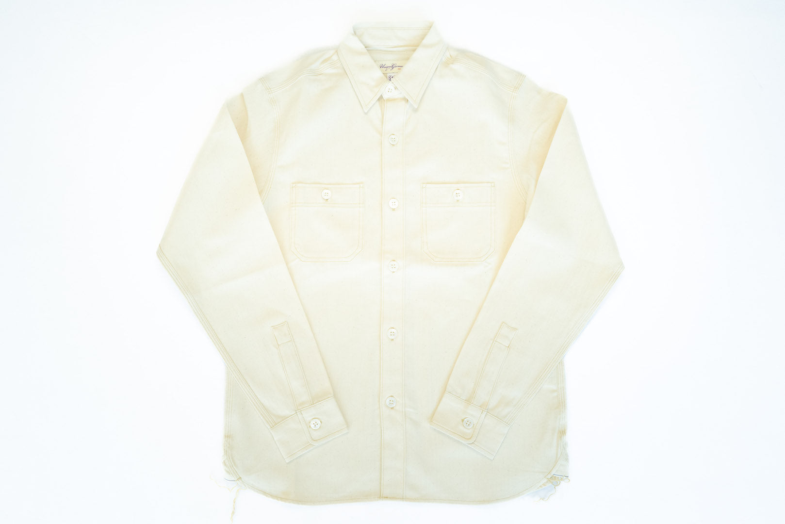 Unique Garment 9oz 'Stanley' Selvage Chambray Work Shirt (Cream)