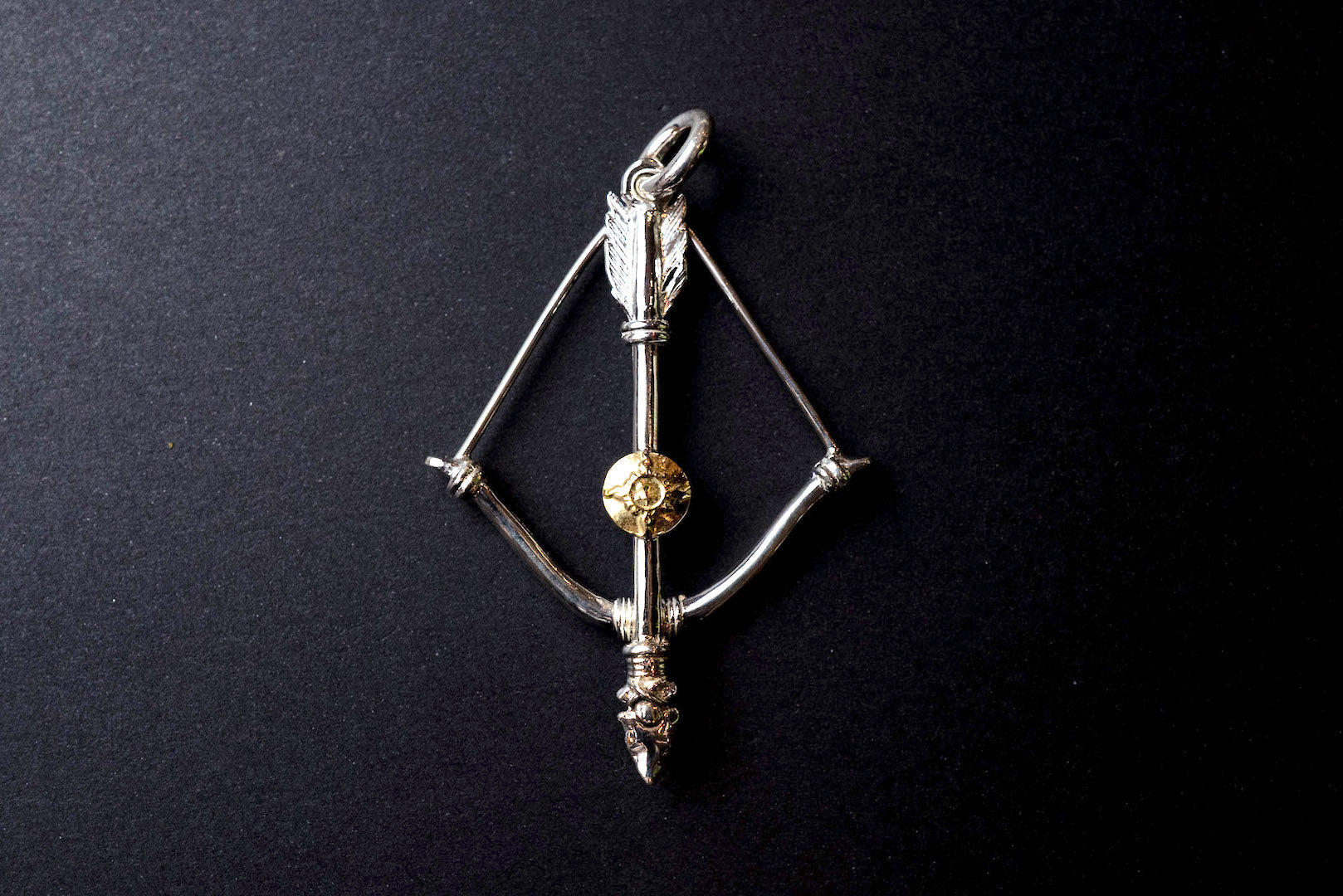 First Arrow's Size Medium "Bow & Arrow" Pendant K18 Gold Emblem (P-217)