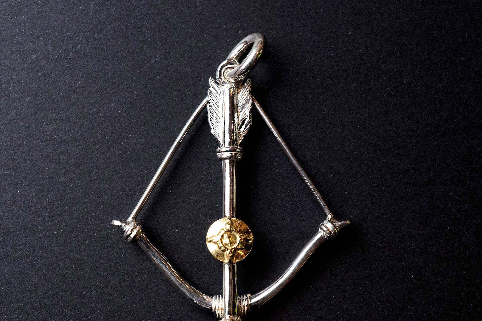 First Arrow's Size Medium "Bow & Arrow" Pendant K18 Gold Emblem (P-217)