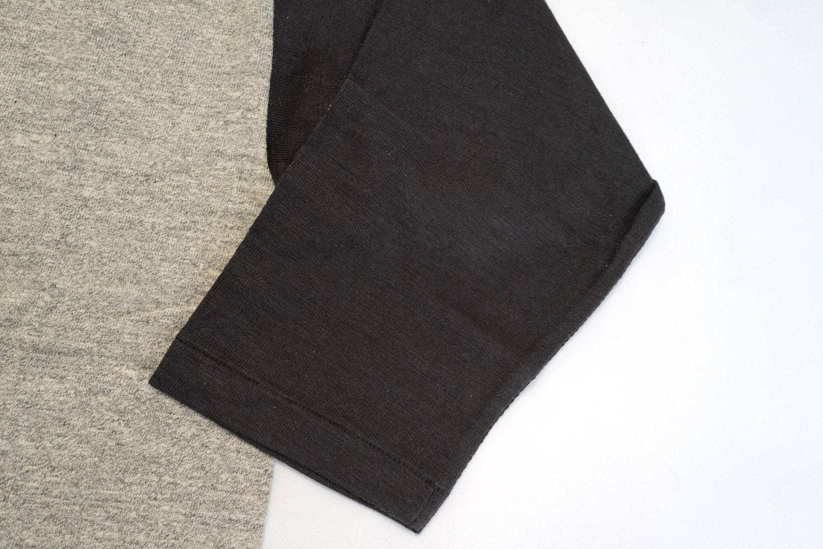 Warehouse "Bamboo Textured" 3/4 Sleeve Baseball Tee (Heather Grey X Black)
