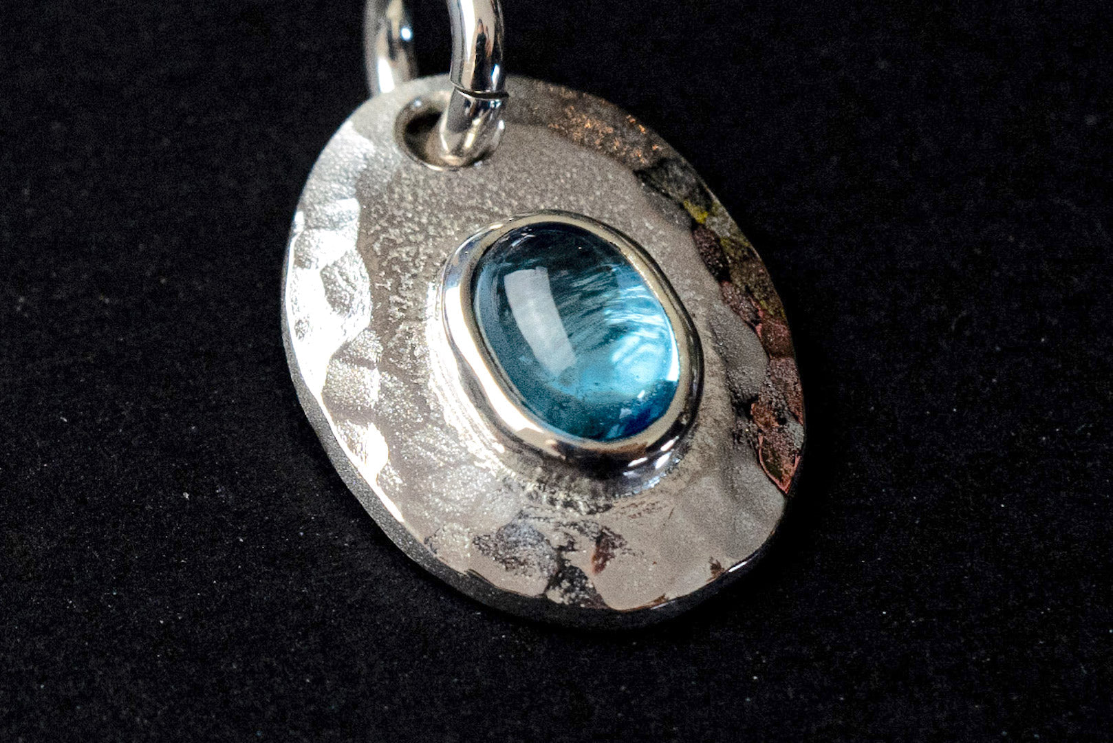Legend Size Small "Plate" Pendant With Blue Topaz (P-1-BT)