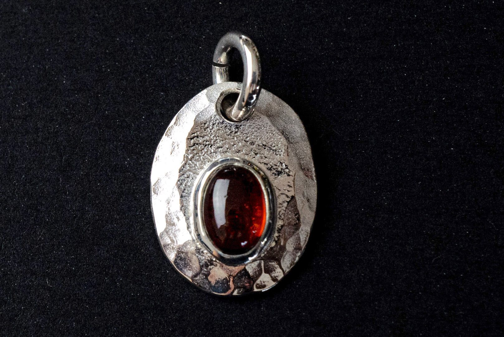 Legend Size Small "Plate" Pendant With Red Garnet (P-1-GN)