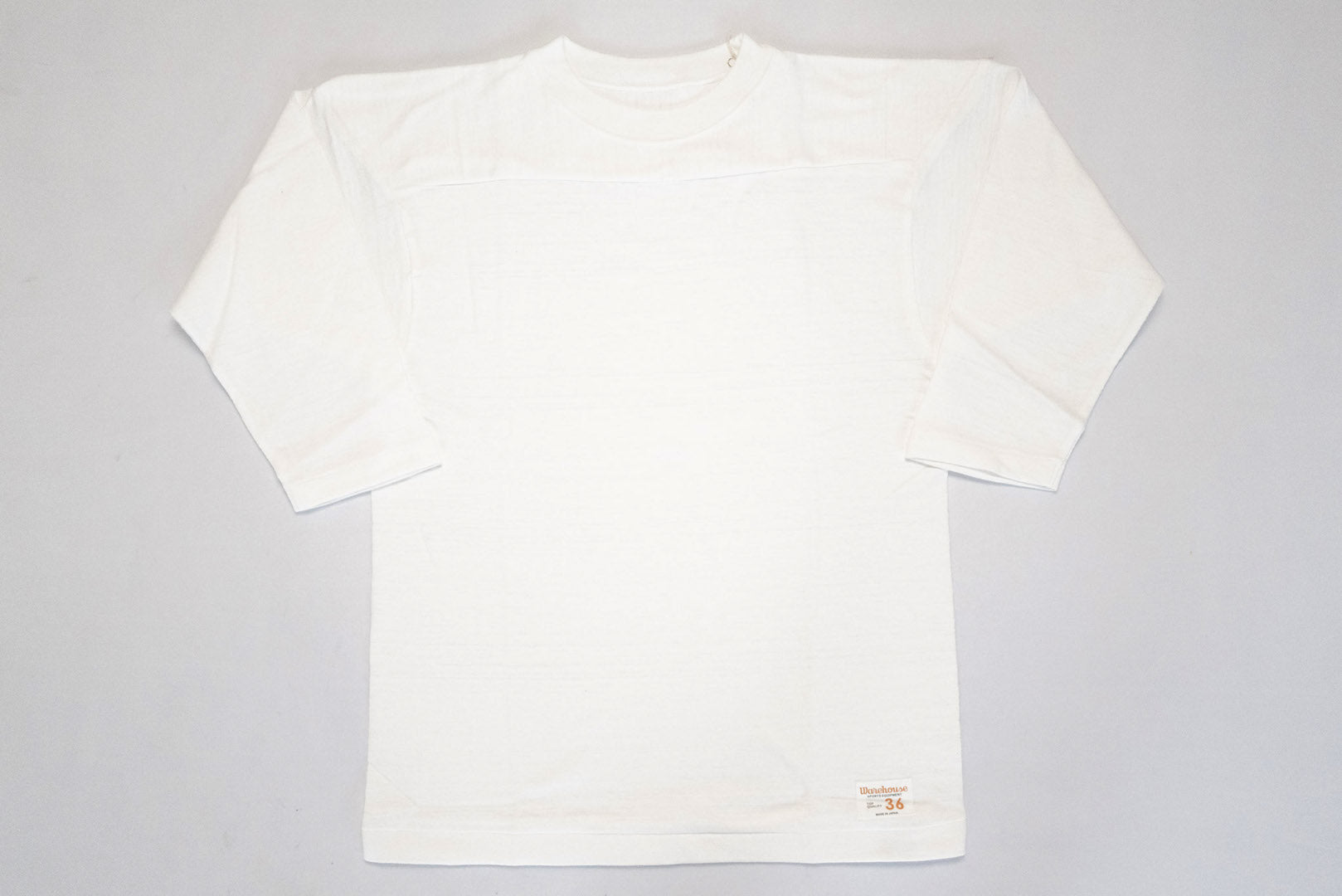 Warehouse "Bamboo Textured" 3/4 Sleeve Football Tee (White)