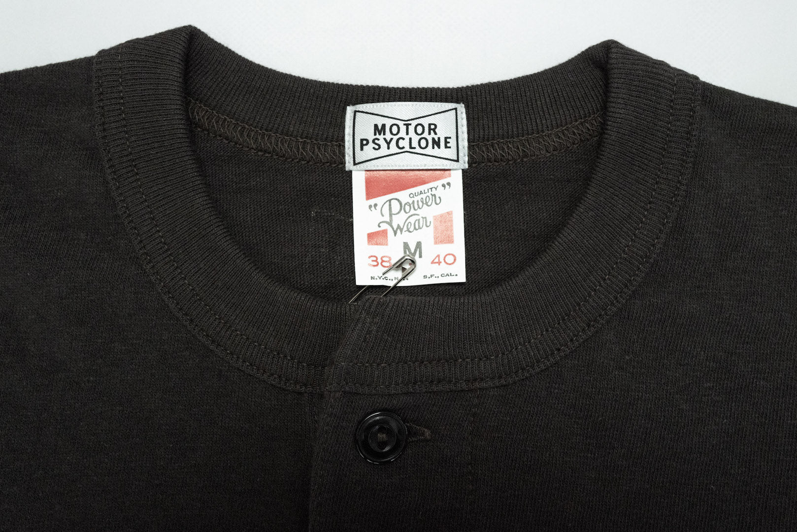 Freewheelers "Motor Psyclone" Loopwheeled S/S Henley Tee (Black)