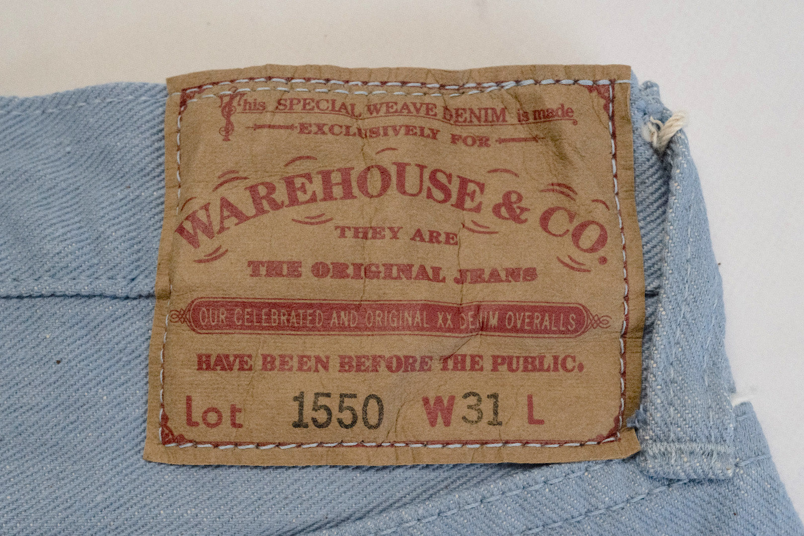 Warehouse 13.5oz Sax Blue Denim Shorts (Slim fit)