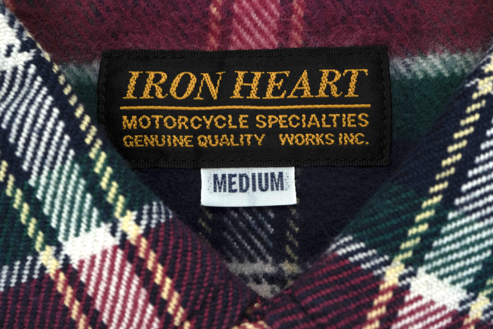 Iron Heart Ultra-Heavy Flannel Crazy Check Western Shirt (Santa Red x Green)