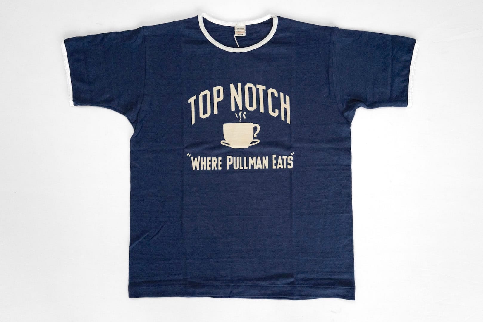 Warehouse "Top Notch" 'Bamboo Textured Ringer Tee (Navy)