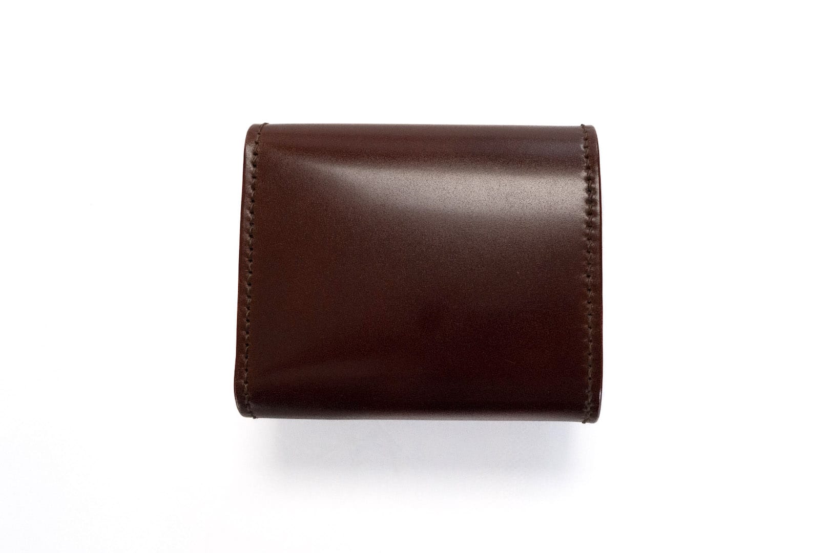 The Flat Head Cordovan Trifold Mini Wallet (Whiskey Brown)