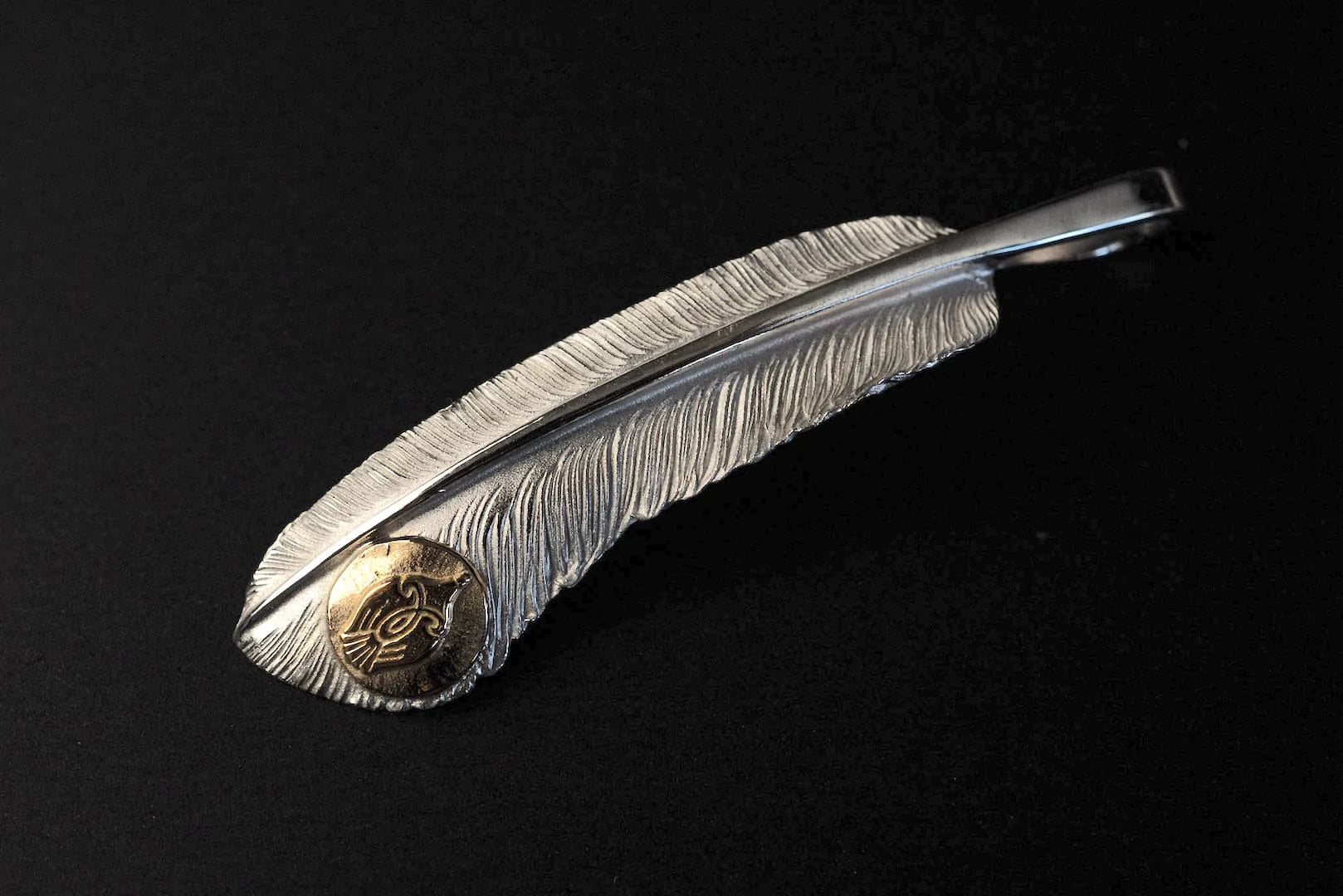 Legend "Ultra-Large Feather" Pendant With 22K Gold Emblem (Special Edition)
