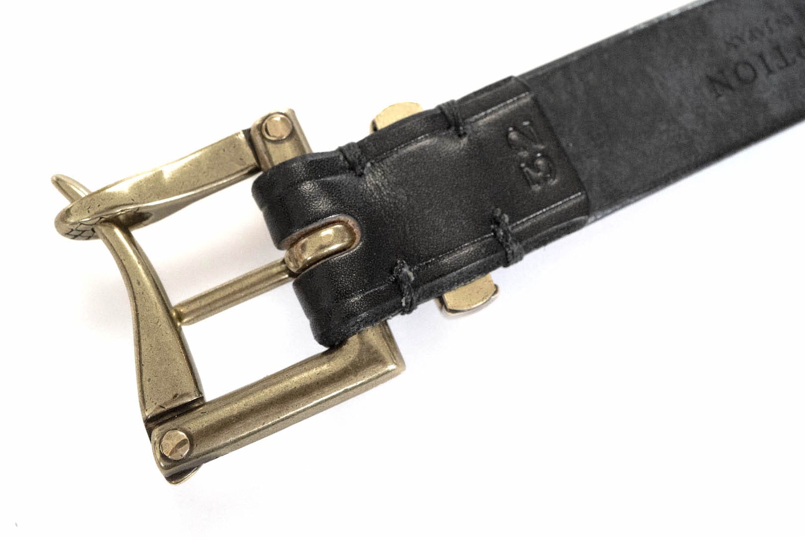 Inception by Accel Company Fireman Buckle Saddle Leather Belt (Black)