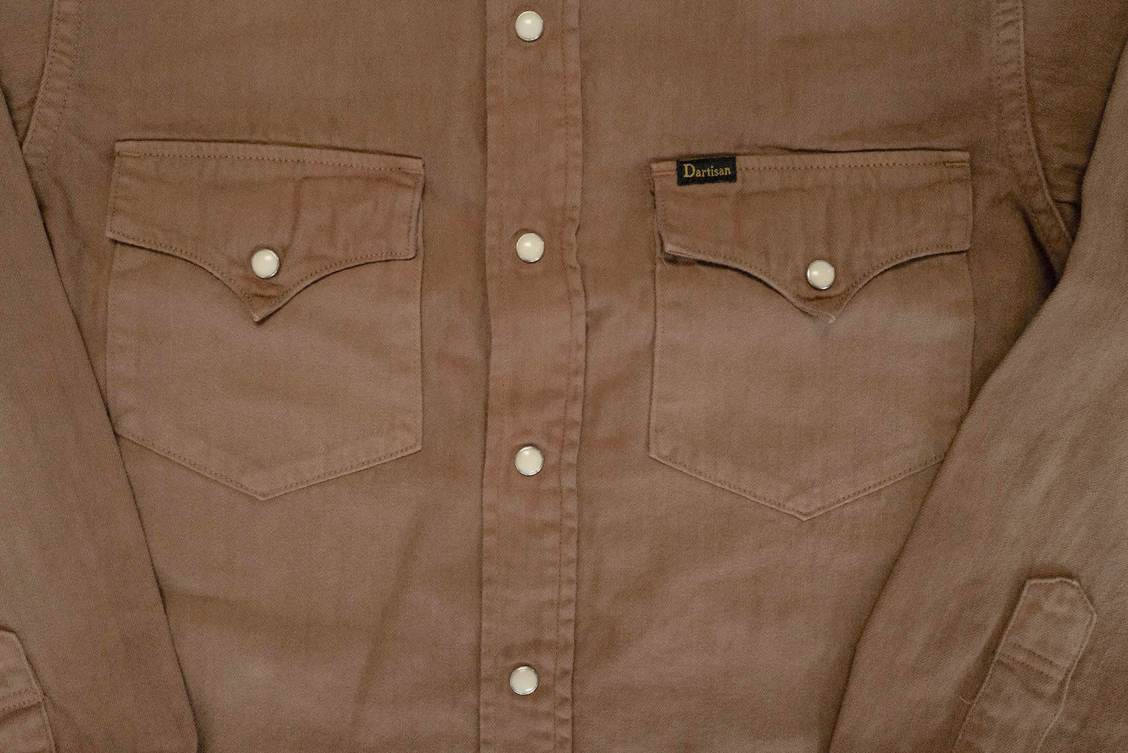 Studio D'Artisan 8oz 'Kusaki Zome' Denim Western Shirt (Khaki)