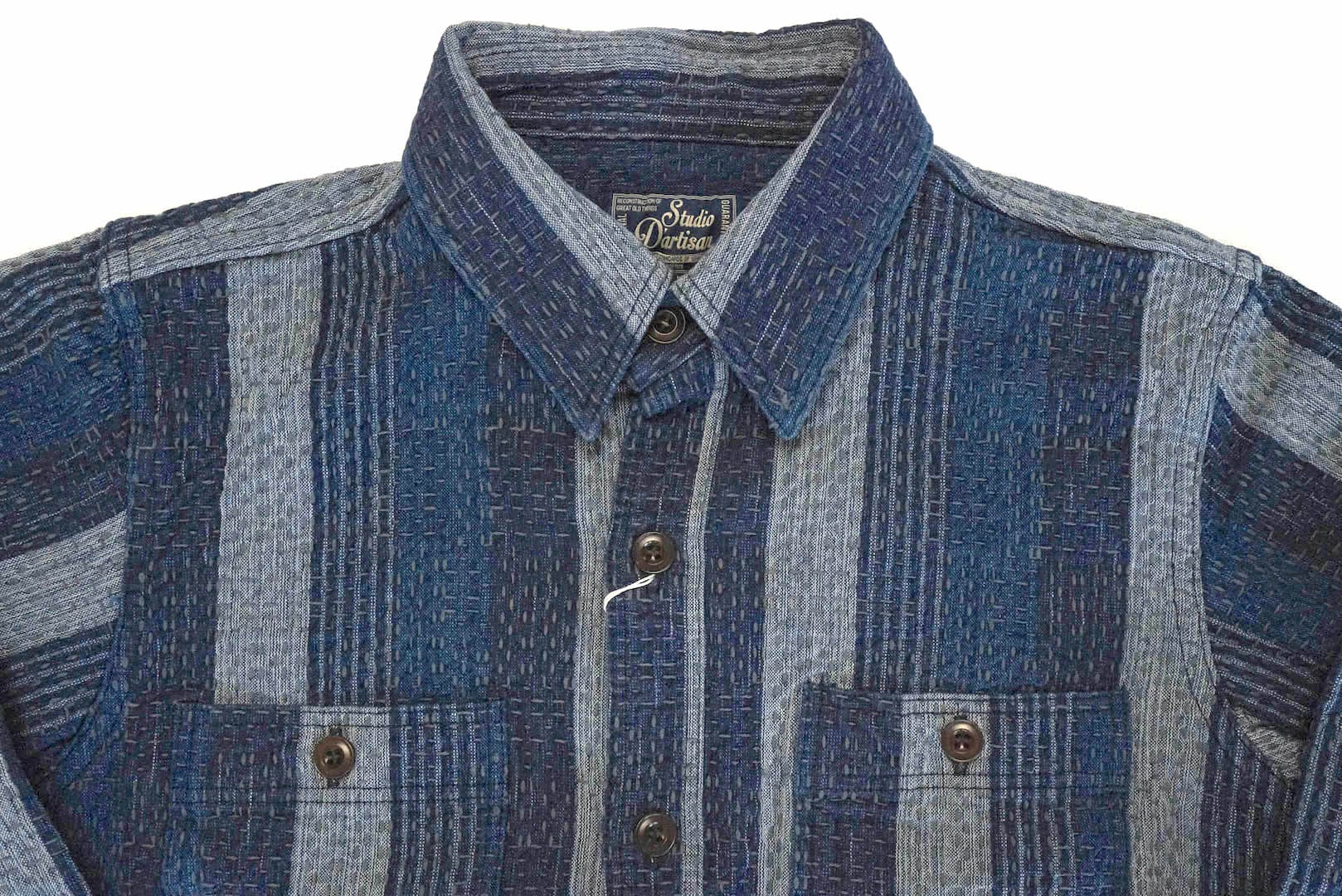 Studio D'Artisan 12oz Indigo 'Kasuri Noragi' Sashiko Workshirt